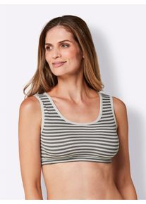 w&auml;schepur Witt Damen Bustier, anthrazit-geringelt, Gr&ouml;&szlig;e 48/50, 75% Baumwolle, 25% Polyester