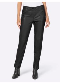 Heine Witt Damen Lederhose aus Lamm-Nappa, schwarz, Größe 50, 100% Lammnappaleder
