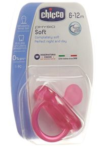 Chicco Physiologischer Beruhigungssauger GOMMOTTO PINK Silikon medium 6-16m DE/FR