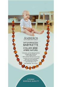 AMBEROS Natur Bernsteinkette Baby Baroque Cognac