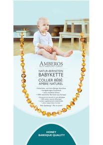 AMBEROS Natur Bernsteinkette Baby Baroque Honey