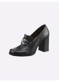 Heine Witt Damen Pumps, schwarz, Größe 35, 100% Rindsleder