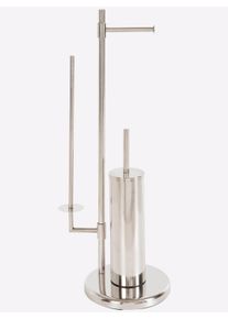 HEINE HOME Witt WC-Garnitur, silberfarben, Größe H/B/T 73x30x20 cm, 100% Edelstahl