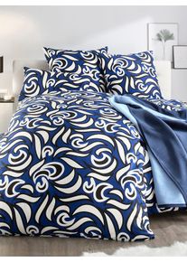 WITT Bettwäsche, royalblau-schwarz-bedruckt, Größe 40x80/135x200 cm, 100% Baumwolle