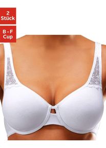 Petite Fleur Witt Damen T-Shirt-BH, wei&szlig;+schwarz, Gr&ouml;&szlig;e 85C, 89% Baumwolle, 6% Viskose, 5% Elasthan