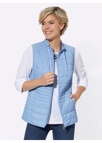 WITT Damen Steppweste mit Stehkragen, eisblau, Gr&ouml;&szlig;e 50, 100% Polyester