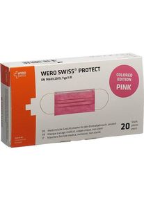 Wero Swiss Typ IIR Protect Medizinische Mundschutz Maske pink, 56 x 20 Stück