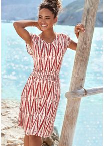 Lascana Witt Damen Jerseykleid, terracotta-creme bedruckt, Gr&ouml;&szlig;e 38, 100% Viskose