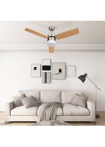 vidaXL Deckenventilator mit Licht und Fernbedienung 108 cm Hellbraun