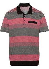 Herren Poloshirt rot-geringelt