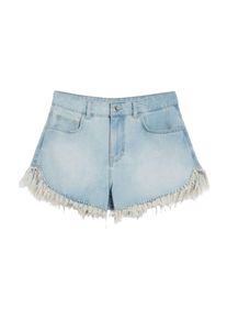 Bershka Shorts Damen Gr&ouml;&szlig;e 30/31 hellblau / silber