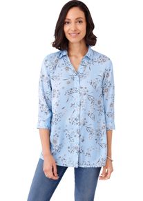 Damen Longbluse hellblau-bedruckt