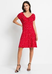 Bedrucktes Jerseykleid in rot, Grösse 48/50 (XL), bonprix