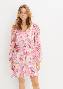 Chiffonkleid in weiss, Grösse 44, bonprix