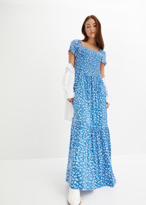 Bedrucktes Maxikleid aus nachhaltiger Viskose in blau, Grösse 32/34 (XS), bonprix