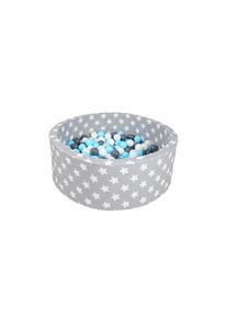 KNORRTOYS® Bällebad »Grey White Stars 300 Bälle creme/grey/lightblue«