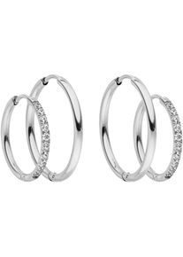 PURELEI Creolen-Set »Schmuck Geschenk Lovely Glitter Ohrring-Set, 23081«, (Set, 4 tlg.), mit Zirkonia (synth.)