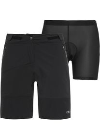 CMP Fahrradshorts Damen - schwarz - Gr. 38 - Polyamid/Elastan