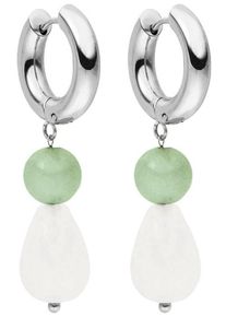 PURELEI Paar Creolen »Schmuck Geschenk Clear Quartz Drop Ohrringe, 23381«, mit Aventurin, Quarz