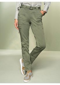 Heine Witt Damen Cargohose mit Textilgürtel, khaki, Größe 34, 98% Baumwolle, 2% Elasthan