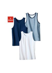 H.I.S. H.I.S Unterhemd, (Packung, 3 St.), cooler Uni-Streifen-Mix blau 92 marine, weiß, marine-gestreift Achselhemd im 3er Pack