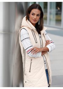 WITT Damen Longweste mit Rautensteppung, elfenbein, Größe 42, 100% Polyester