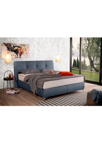 ADA Trendline Boxspringbett »Vicky«, getuftetes Kopfteil, inklusive Partnermatratze, verschiedene Größen blau blaugrau XBO 26