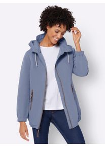 WITT Damen Freizeitjacke mit Lederimitat-Paspeln, taubenblau, Gr&ouml;&szlig;e 36, 100% Polyester