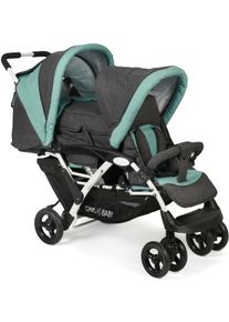 CHIC 4 BABY CHIC4BABY Geschwisterwagen »Duo, melange mint«, mit feststellbaren Doppelschwenk-Vorderrädern