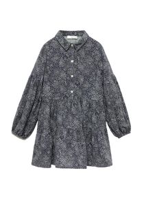 Mango Kids, Filles Robe 'Hojas', anthracite / gris clair
