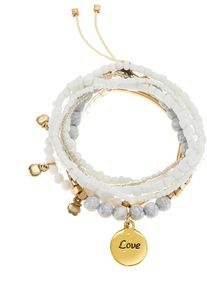 Lascana Witt Damen Armketten Set, wei&szlig;-goldfarben, Gr&ouml;&szlig;e 0,