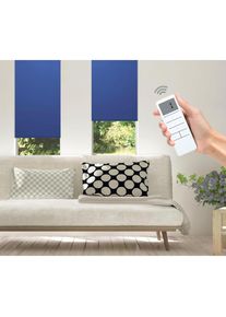 GOOD LIFE Elektrisches Rollo »Vau - SMART HOME«, Lichtschutz, ohne Bohren, mit Fernbedienung blau navy/weiß + weiß