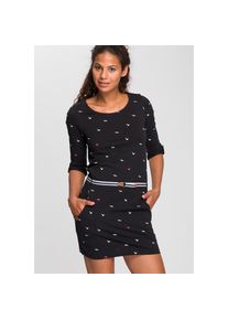 Kangaroos Jerseykleid, (Set, mit abnehmbarem Gürtel), im sommerlichen Print schwarz 40 (M) N-Gr Druck-Kleid mit Rundhals-Ausschnitt von Kangaroos