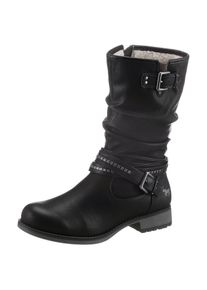 Mustang Shoes Winterstiefel, mit Zierschnallen am slouchy Schaft schwarz 37 Kurzstiefel mit einer Schafthöhe von ca. 24 cm
