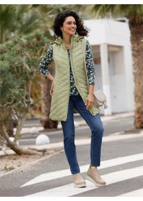 WITT Damen Longweste mit Druckkn&ouml;pfen an den Seitenschlitzen, schilf, Gr&ouml;&szlig;e 54, 100% Polyester. Wattierung: 100% Polyester