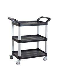 Servierwagen Polypropylen Gross mit Rollen, 3 Ebenen, 102 x 50 x 96 cm, Gastronomie-Bedarf