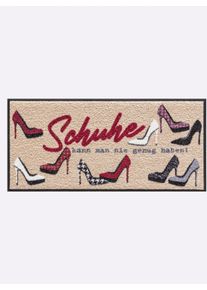 Salonloewe Witt Fussmatte, taupe-bedruckt, Gr&ouml;&szlig;e 35x75 cm - rechteckig, 100% Polyamid. R&uuml;ckseite: 100% Gummi