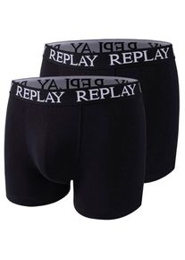 Replay Boxershorts »BOXER Style 01/C Basic Cuff Logo 2pcs Box«, (Packung, 2er-Pack), mit Logoschriftzug am elastischen Bund schwarz XXL Replay...