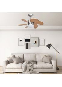 vidaXL Deckenventilator mit Lampe 76 cm Hellbraun