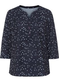 Damen Schlupfbluse marine-ecru-bedruckt