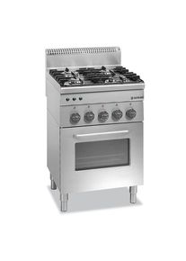 MBM Gasherd Serie 66 - 60/60 mit Gasbackofen und Elektrogrill | Propangas Herd, 4 Kochstellen, GastroHeld