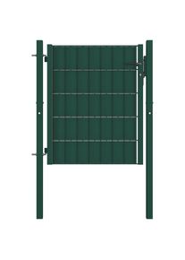 vidaXL Zauntor PVC und Stahl 100x81 cm Grün