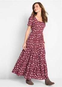 Kleid mit kurzen Ärmeln in rot, Grösse 38, 100% Baumwolle, bonprix