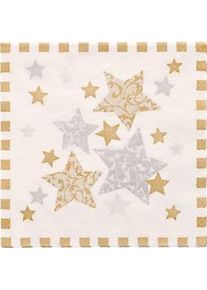 Papstar Servietten Popstar Stardust , 3-lagig mit ¼-Falz, 330 x 330 mm, 100 Stück