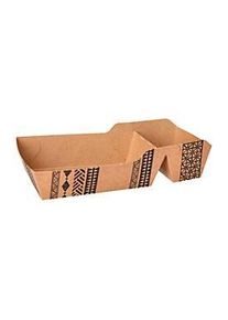 Pommesbox Papstar Maori, Einweg, 2 Fächer, mittel, L 185 x B 100 x H 36 mm, 100 % biologisch abbaubar & FSC®-zertifizierte Pappe, braun, 480 Stück