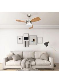 vidaXL Deckenventilator mit Licht und Fernbedienung 76 cm Hellbraun