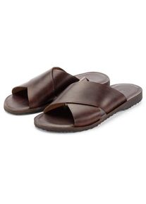 Werner Schuhe Herren-Lederpantolette Dunkelbraun 43