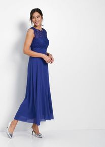 Maxikleid mit Spitze in blau, Grösse 42, bonprix