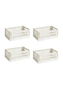 Hay - Colour Crate Korb S, 26,5 x 17 cm, off white, recycled (4er Set)