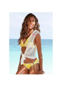 Sunseeker Bikini-Hose »Ditsy«, mit seitlichen Bindebändern und Häkelkante gelb 32 N-Gr gelb-bedruckt Mit Häkelbordüre